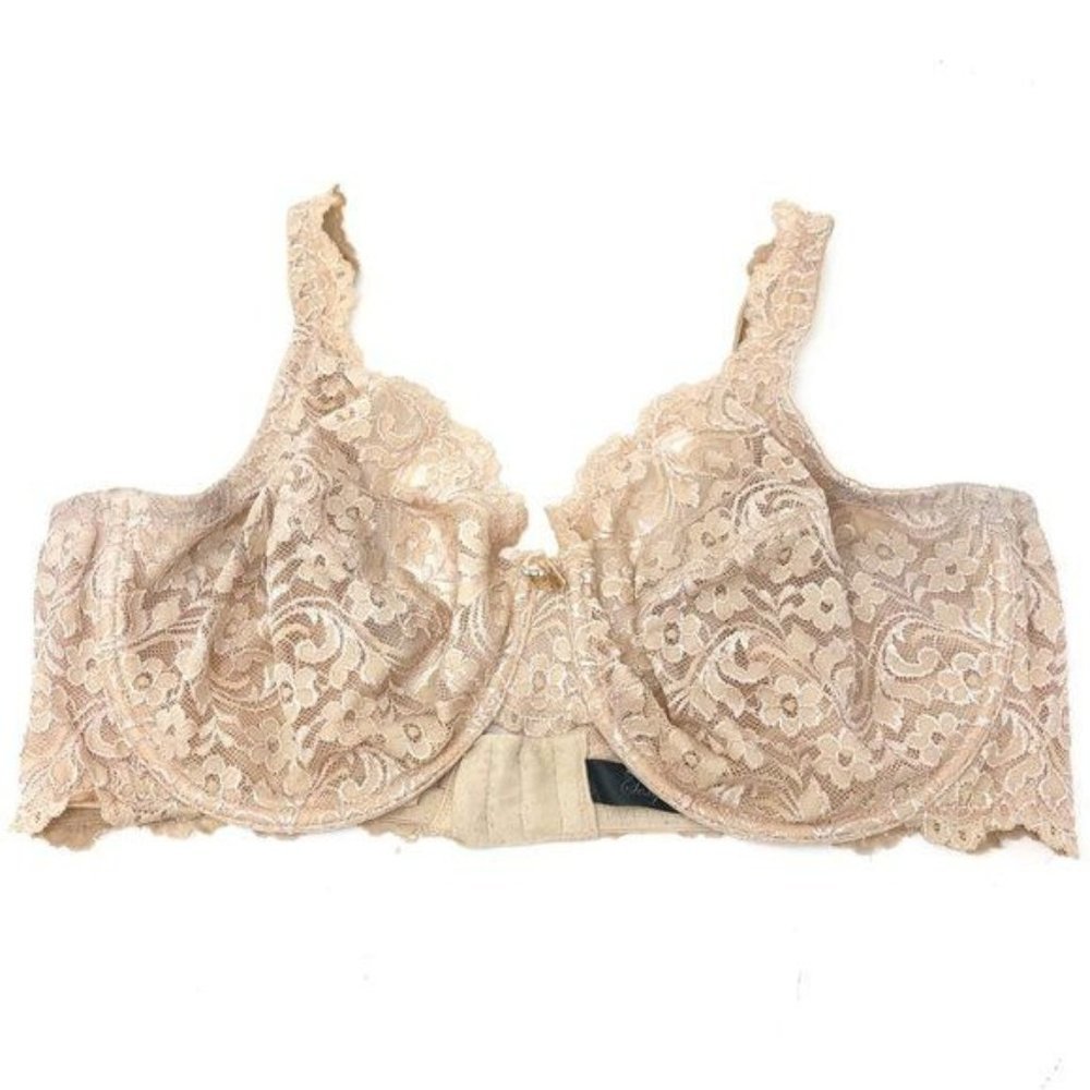 SMART & SEXY Beige Lace Unlined Bra Size 42DD